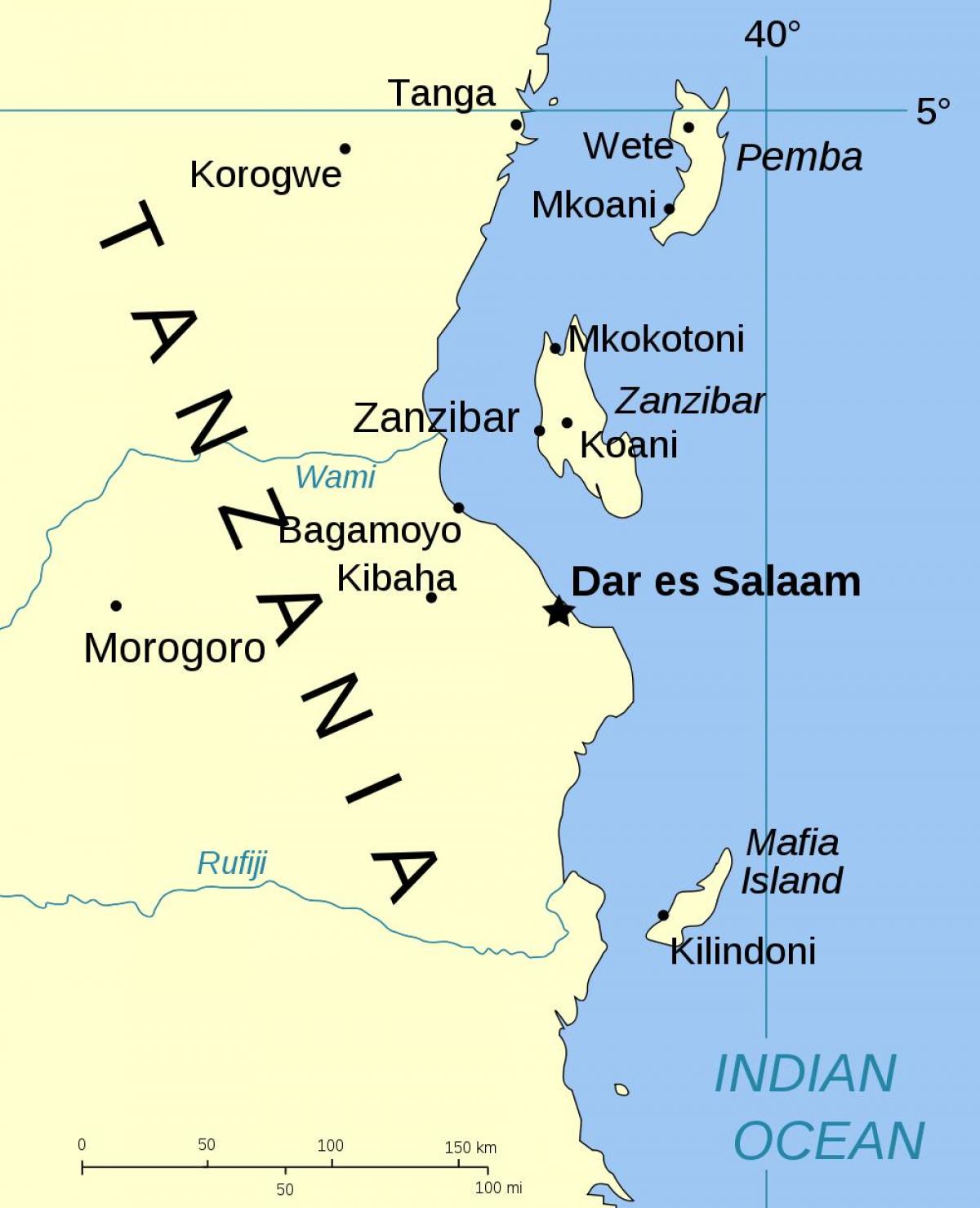 tanzania peta kepulauan
