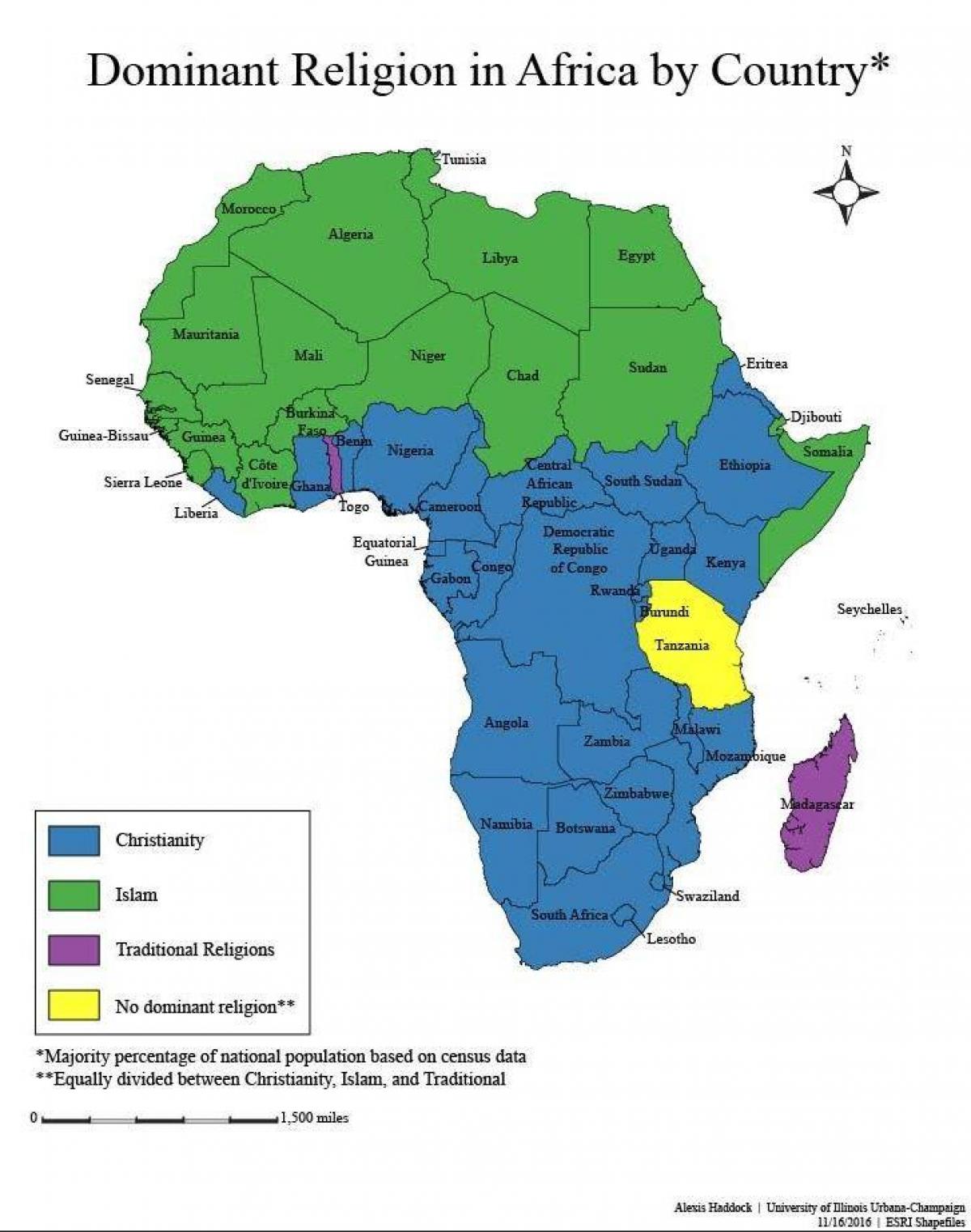 Peta dari tanzania agama