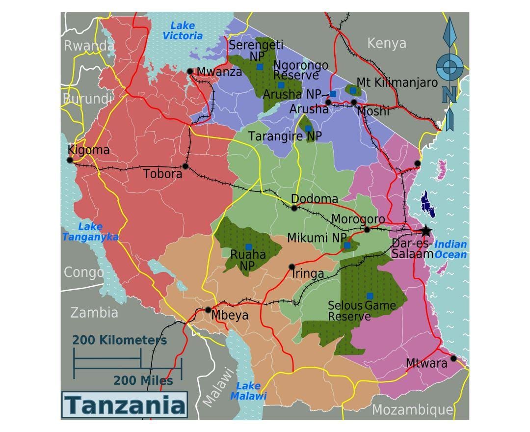 Peta dari tanzania