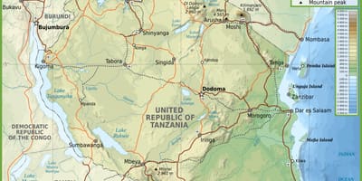 Peta jalan dengan jarak tanzania