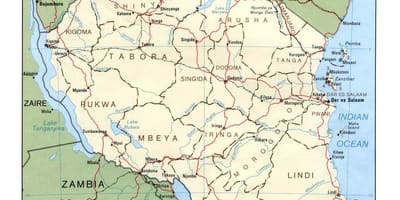Peta situs sejarah di tanzania