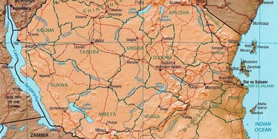 Tanzania geografis peta