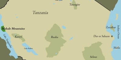 Peta dari pegunungan tanzania