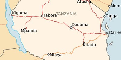 Peta dari tanzania kereta api