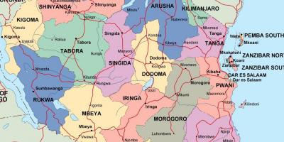 Peta dari tanzania politik