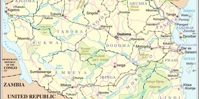 Peta dari tanzania sungai
